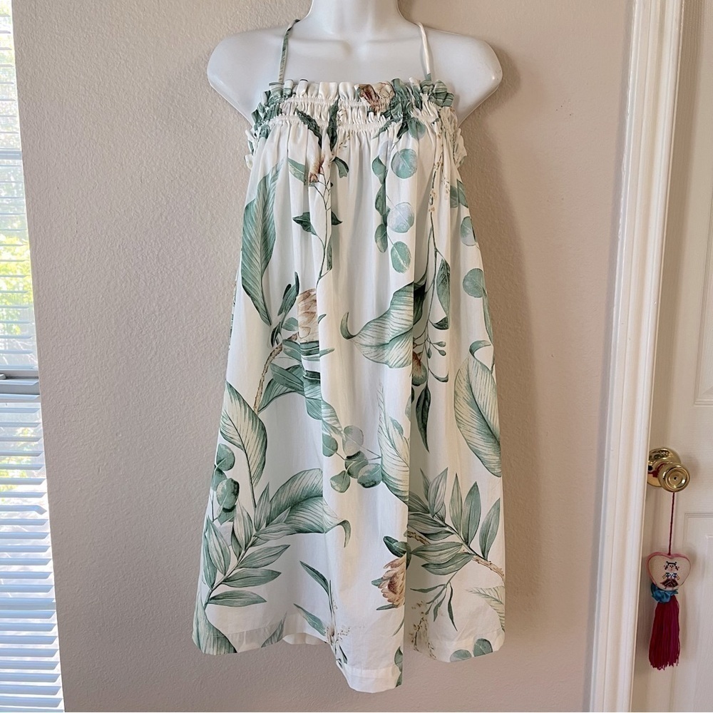 H&M Women's Tropical Print Flowy Oversize Dress - Size S